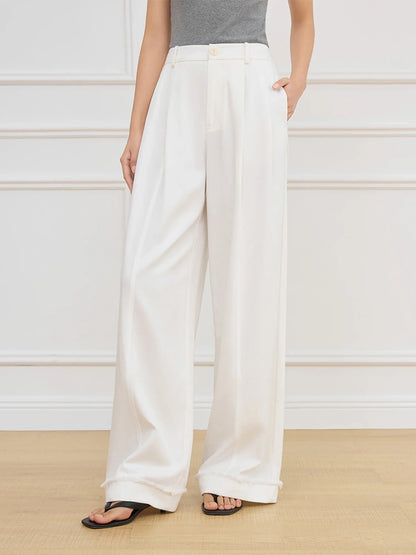 H&M linnen broek dames in zachtroze – Zomers en fris