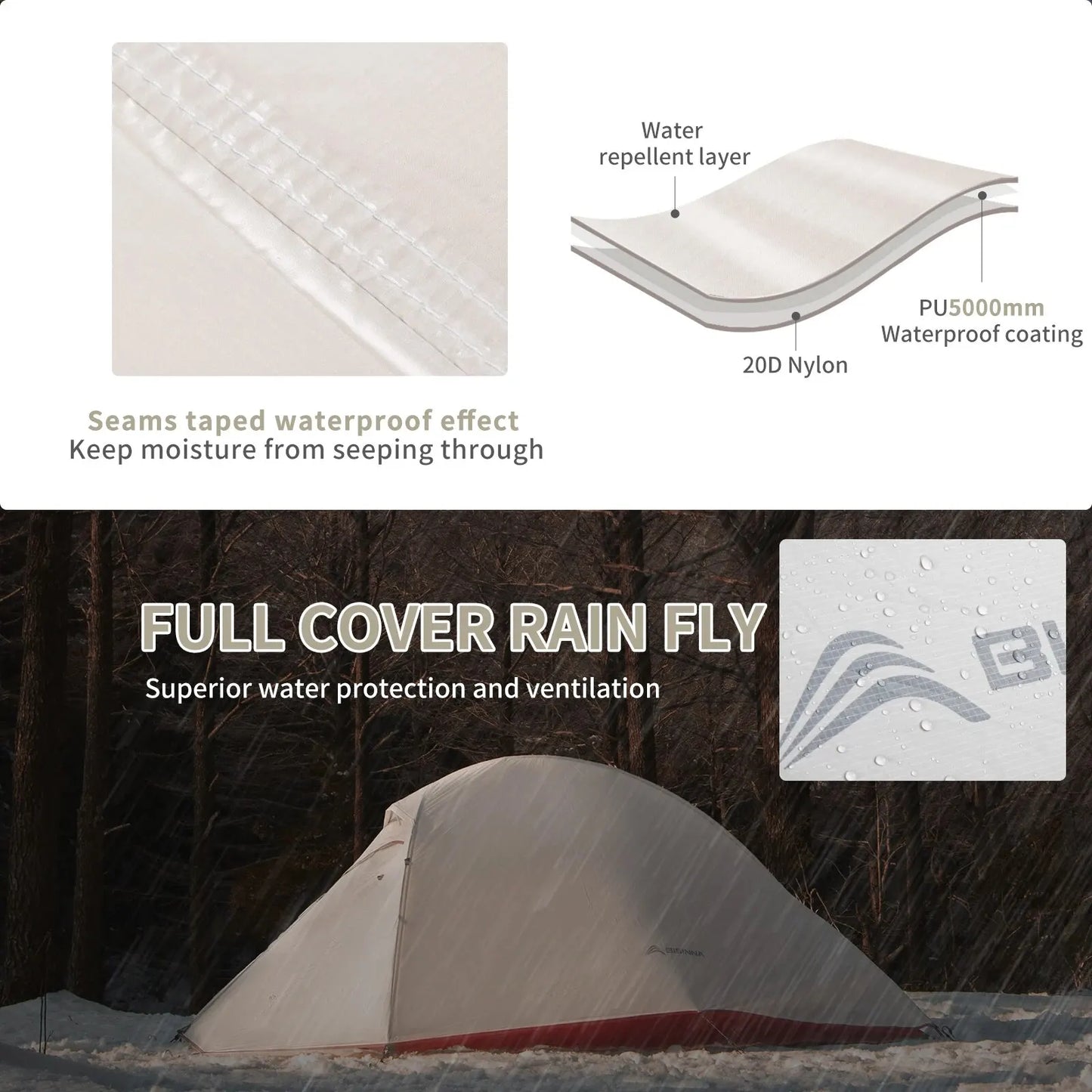 Decathlon tent met aerodynamisch design – Bestand tegen wind