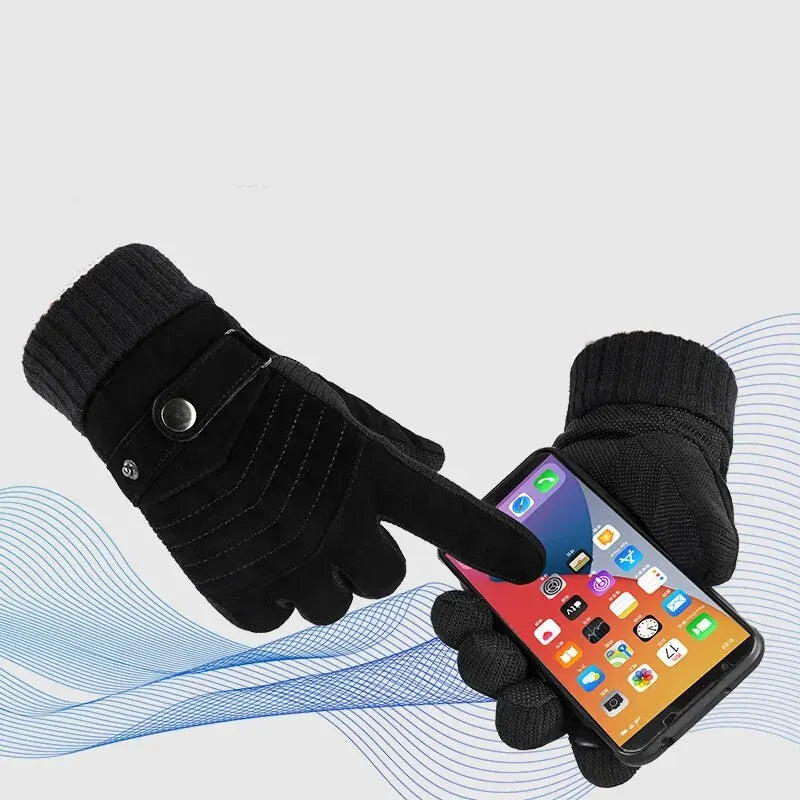 Herfst-winter handschoenen voor heren in leder