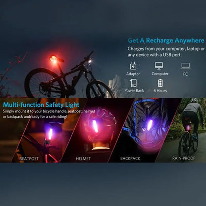 Fietslamp LED met schakelaar aan de bovenzijde