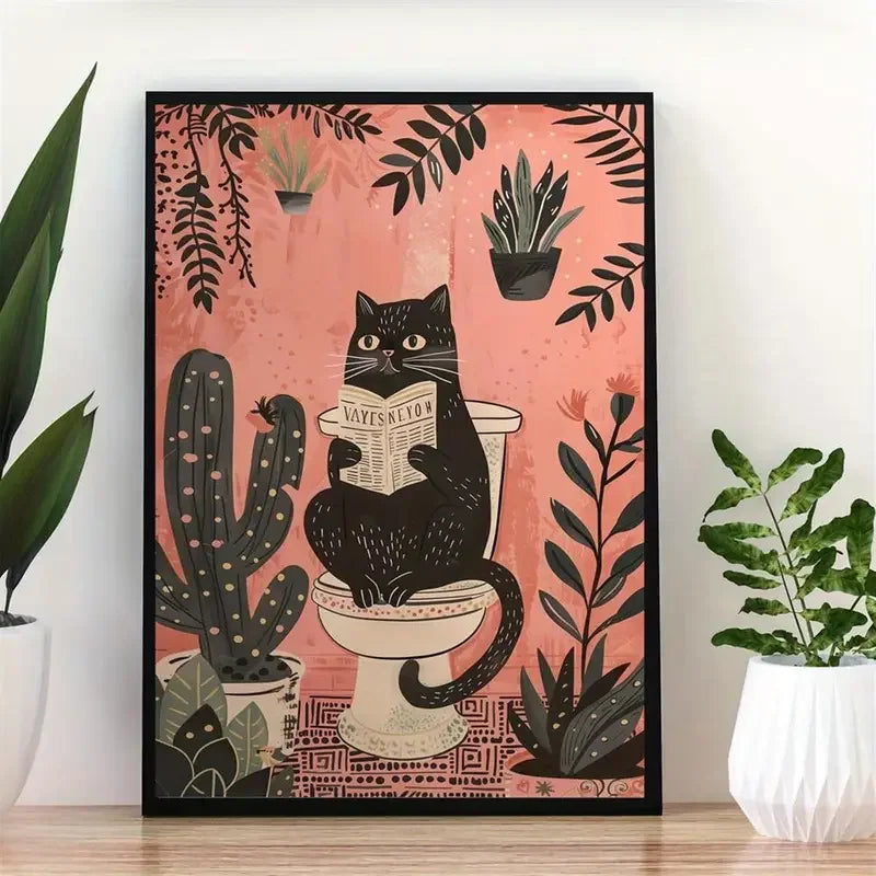 Wandposter met bloemen in vaas