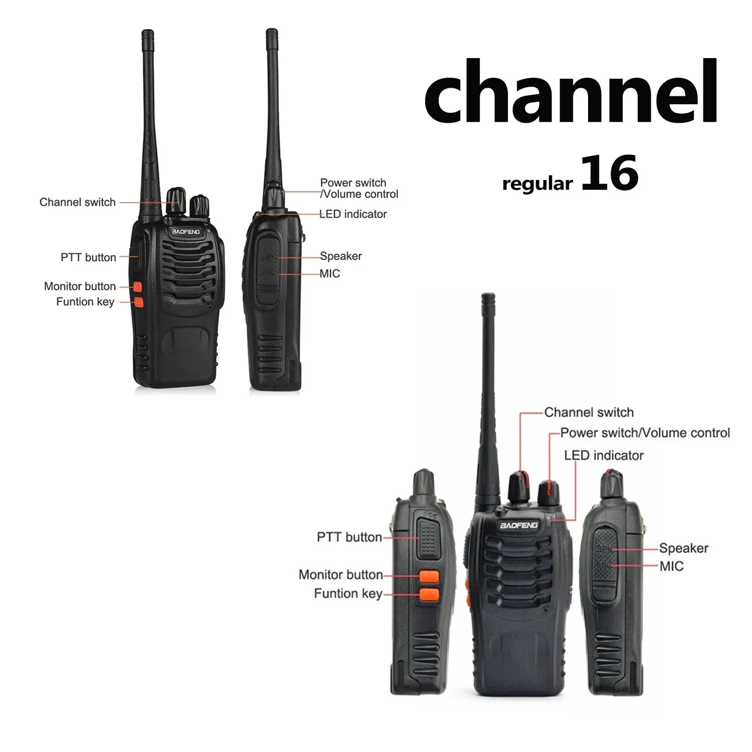 Walkie talkies met oplaadbare batterijen