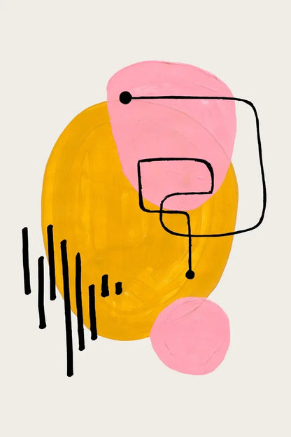 Poster met illustratie van koffie of wijn