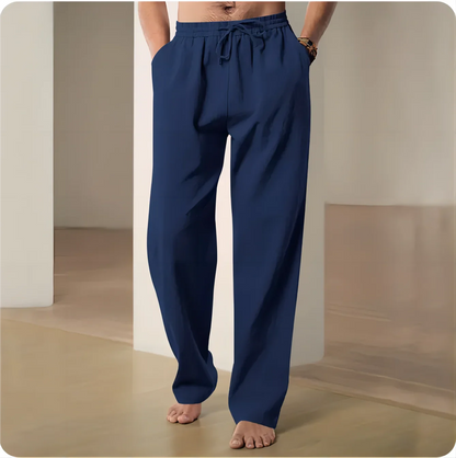 Zomerse linnen broek mannen met lichte wassing – Casual uitstraling