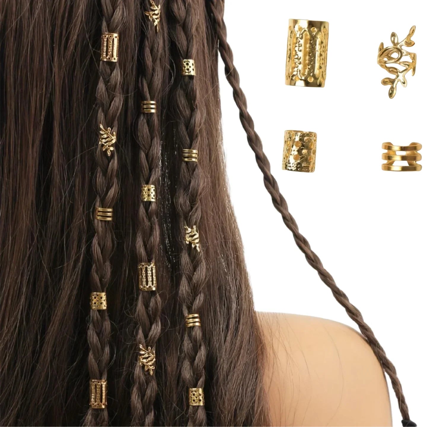 Set haarclips met moderne print