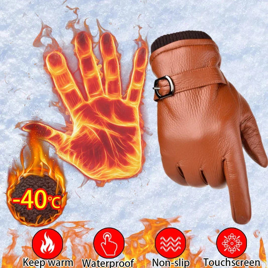 Licht gevoerde leren handschoenen mannen