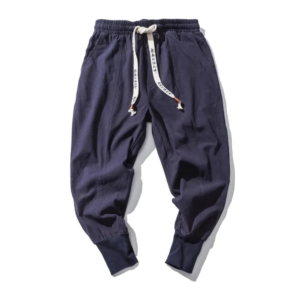 Donkerblauwe linnen broek voor mannen – Tijdloze elegantie