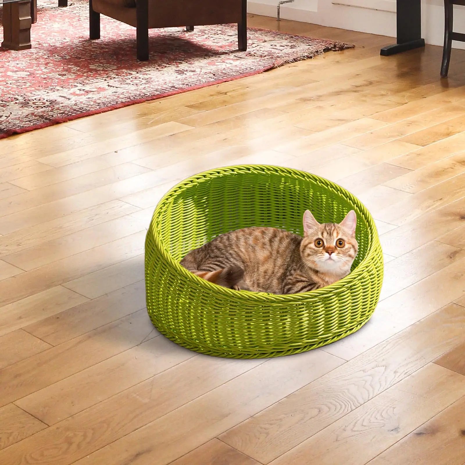 Zachte ronde kattenmand groot – Perfect voor koude dagen