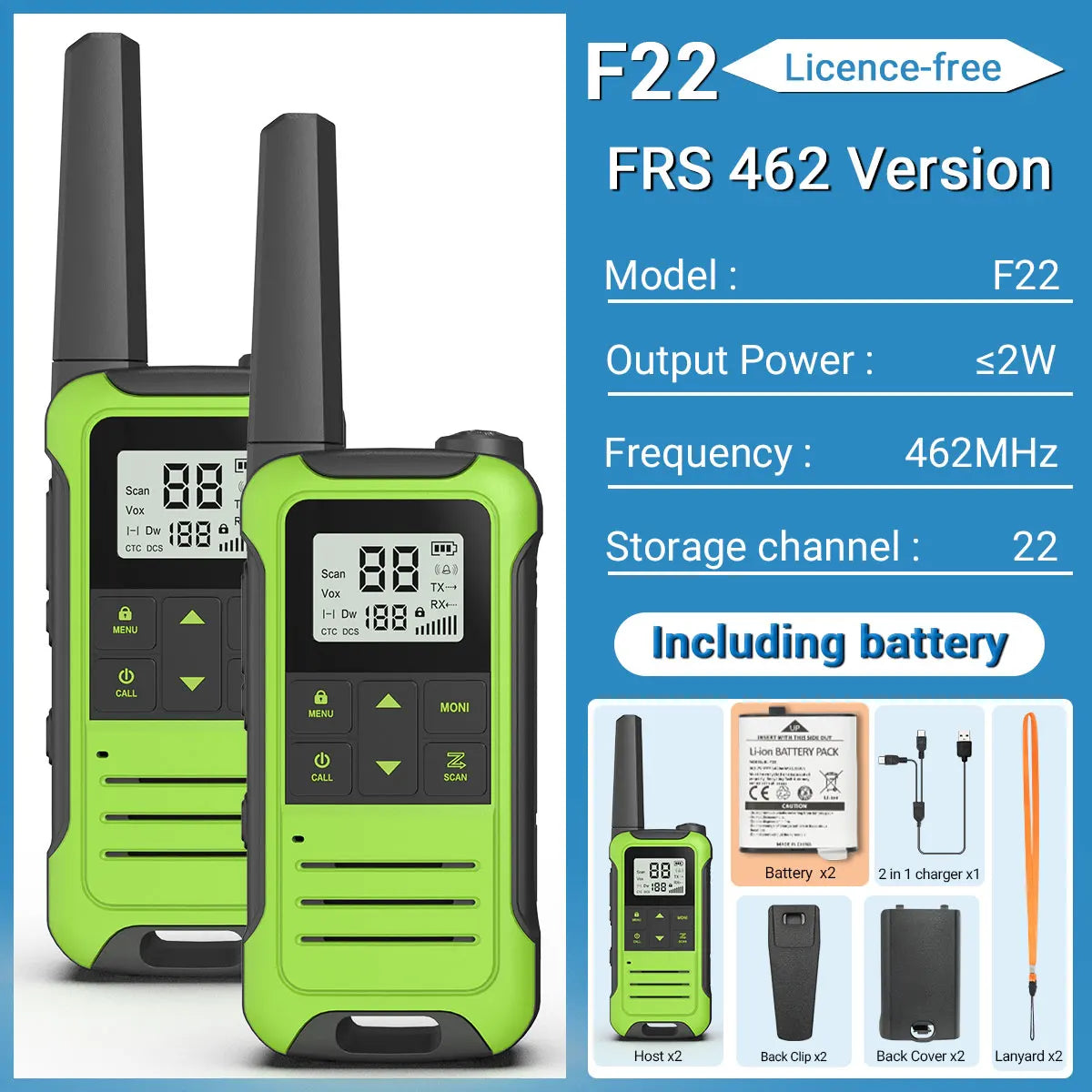 Walkie talkies met bereik tot 5 km
