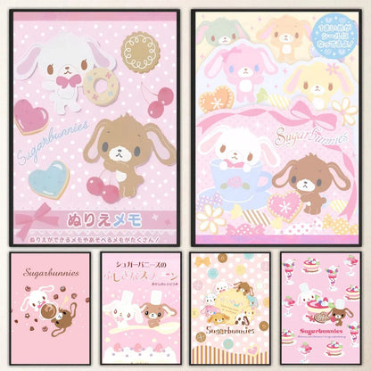 Poster met dieren in zachte kleuren