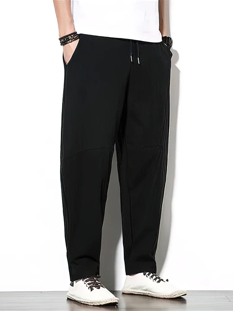 Linnen broek heren met drawstring taille – Verstelbaar en comfortabel