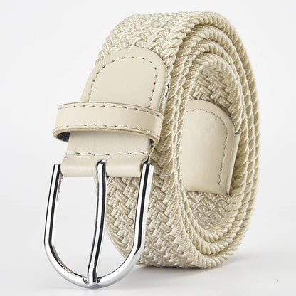 Gevlochten damesriem met leeraccent