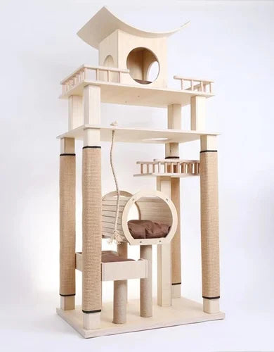 Kattenkrabmeubel met hout en sisal – Duurzaam en stijlvol