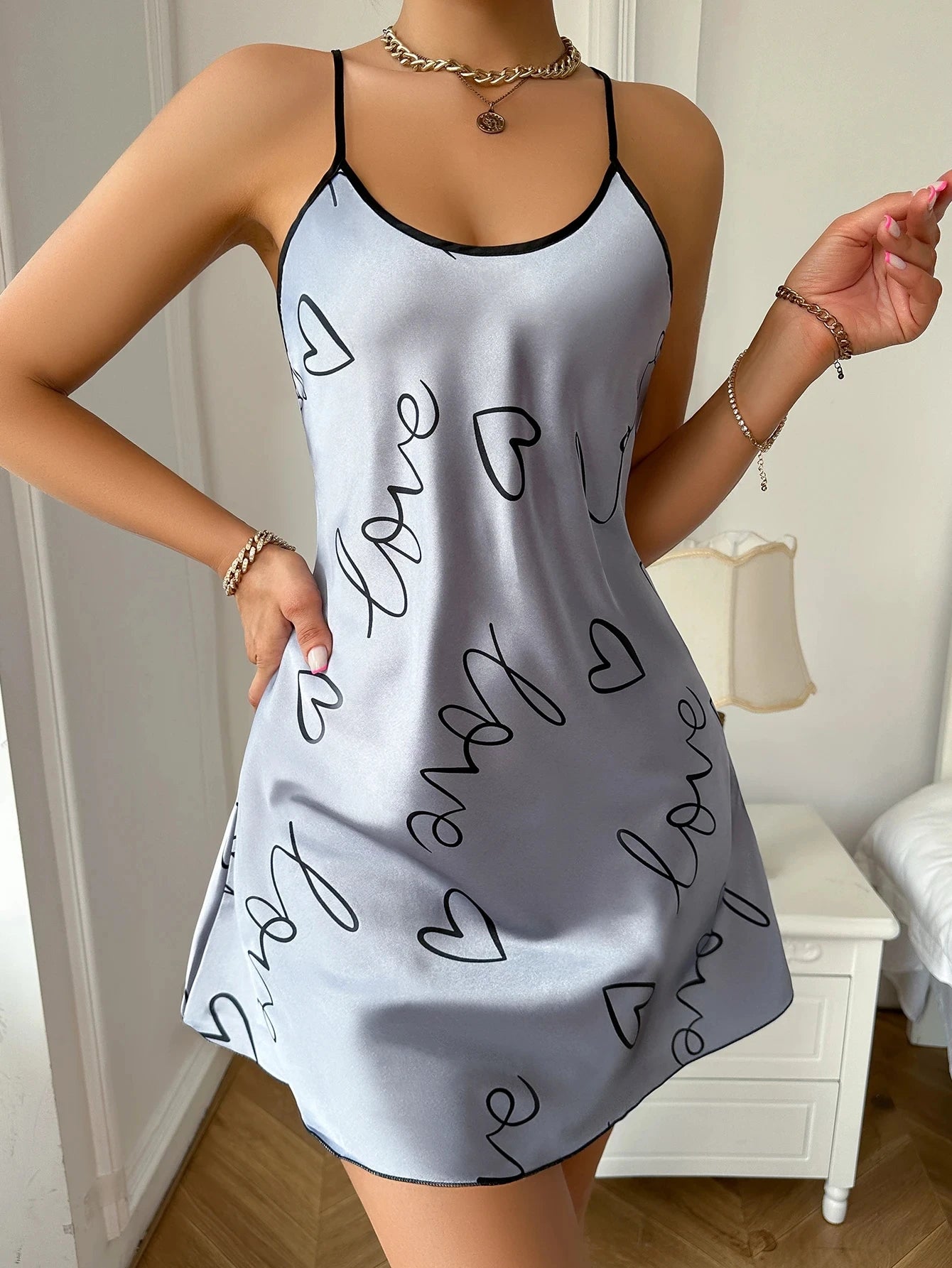 Dames pyjama katoen met korte mouwen