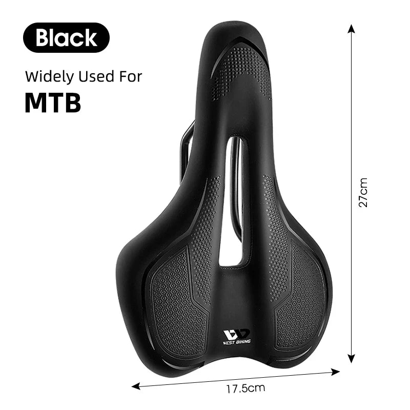 Comfort fietszadel met elastomeer vering