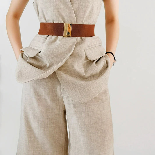 Riem met metallic print voor opvallende look