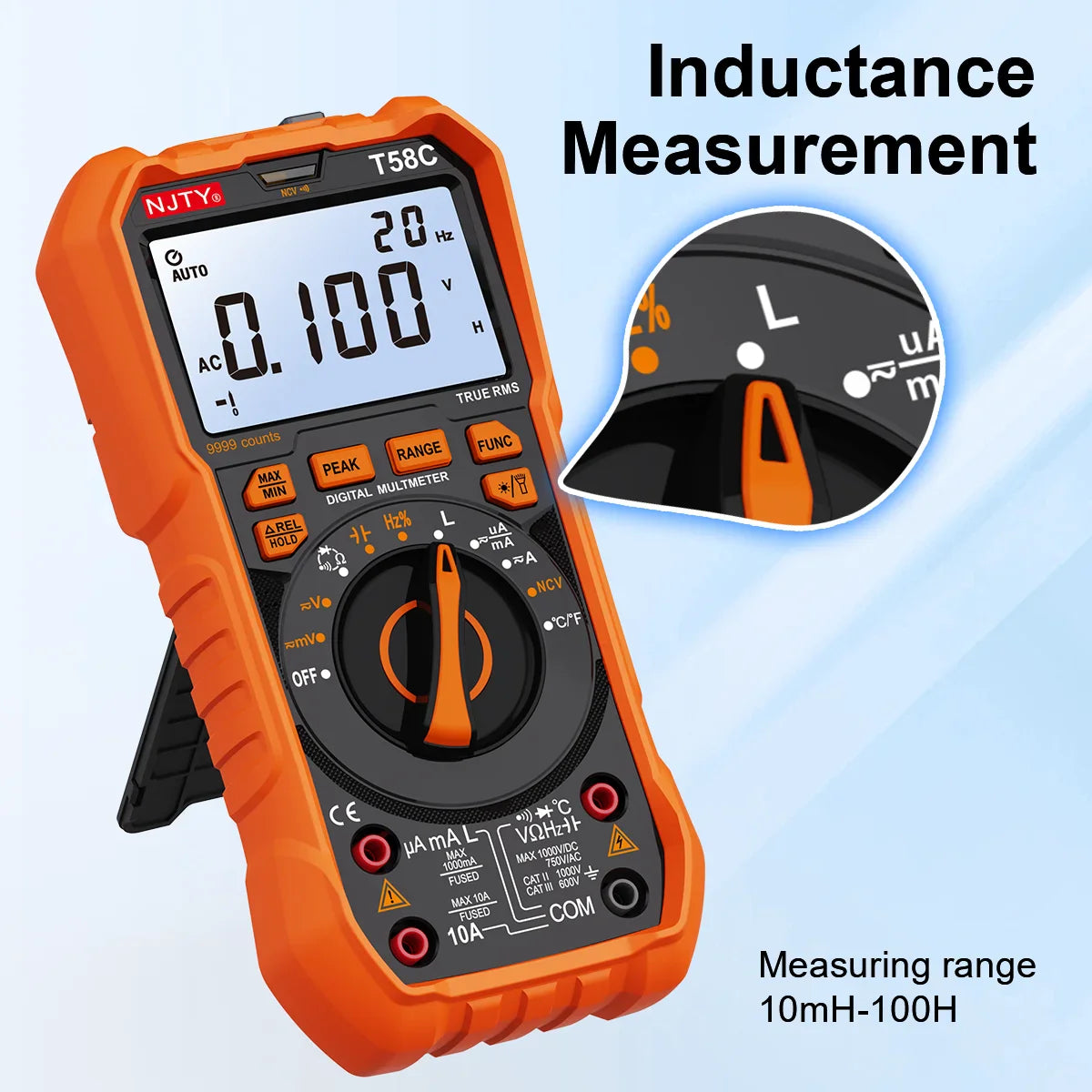 Multimeter met geïntegreerde opbergclip