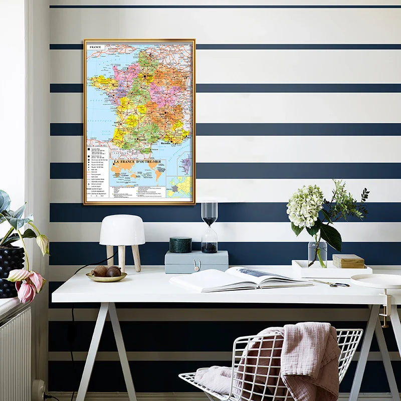 Wanddecoratie wereldkaart in XL formaat