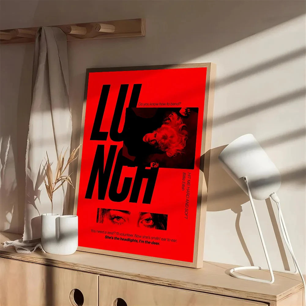 Posters in zwart houtframe ophangen