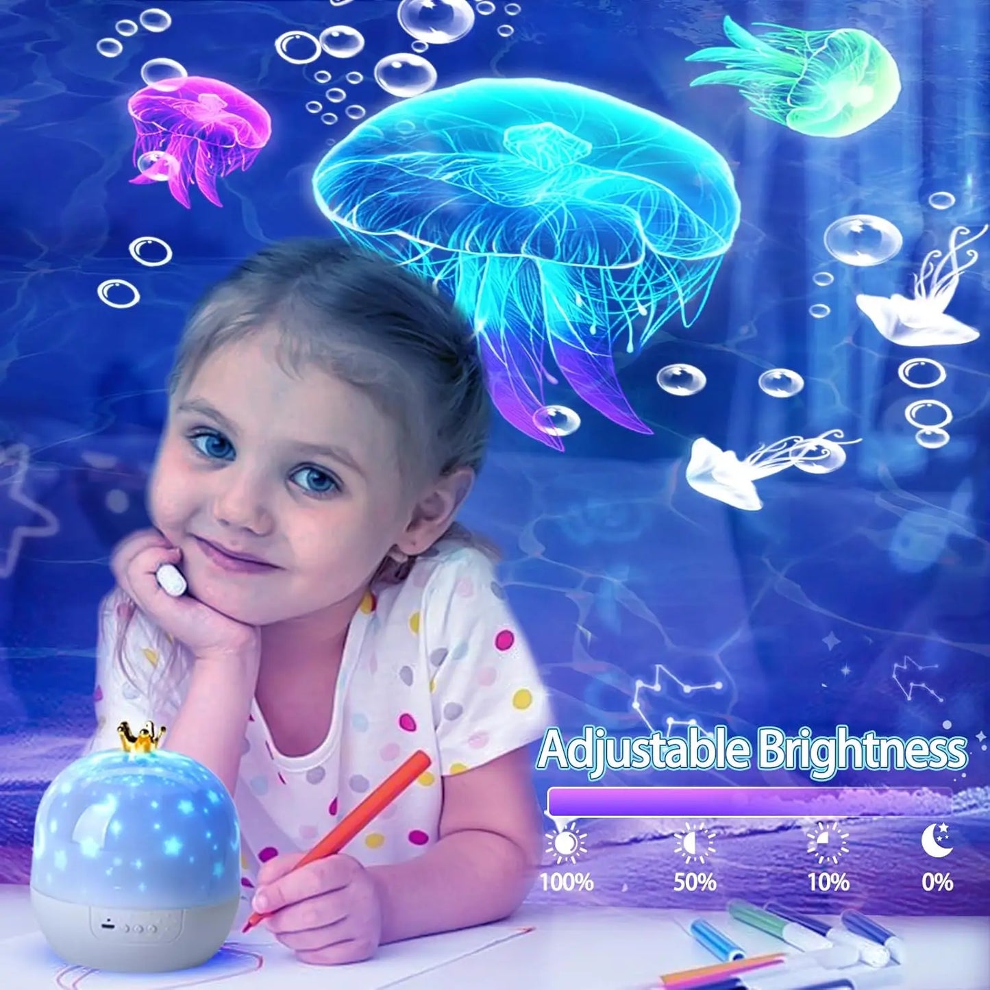 Kinder projector lamp met sterrenhemel thema