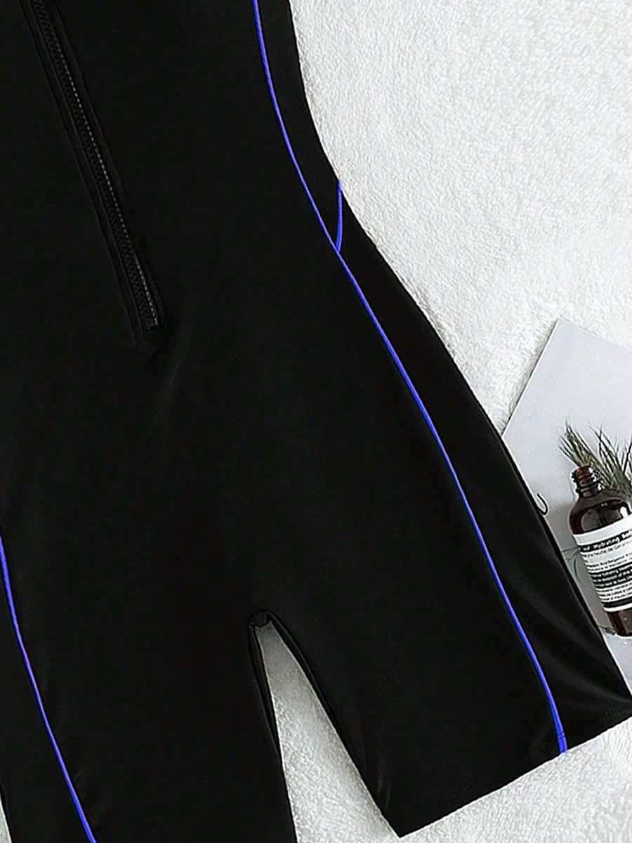 Badpak jurk met hoge taille – Flatteert de buikzone