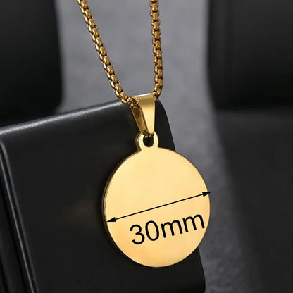 Ketting met symbool en tekstgravure