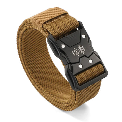 Riem heren in donker olijfgroen met metalen details