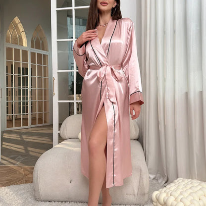 Ochtendjas dames zomer - zijdezachte roze elegantie voor ultiem comfort