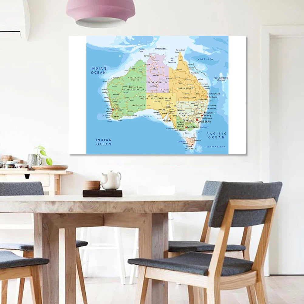 Wereldkaart op canvas voor kantoor – Professioneel en decoratief
