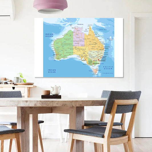 Wereldkaart op canvas voor kantoor – Professioneel en decoratief
