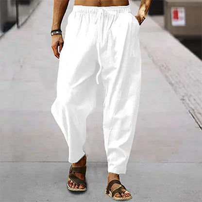 Linnen broek heren met koorddetail – Voor een nonchalante stijl
