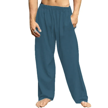 Linnen broek mannen met hoge taille – Trendy en klassiek