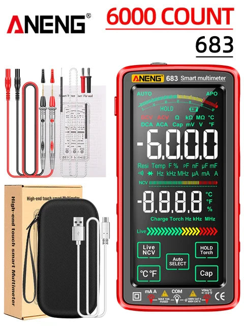 Multimeter met temperatuurmeetoptie