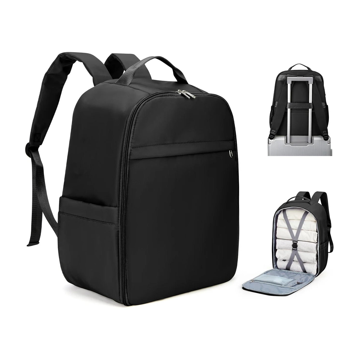 Handbagage rugzak met verstevigde achterkant