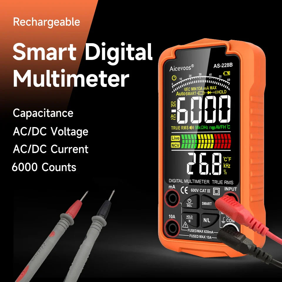 Multimeter voor meting van netspanning
