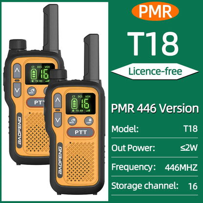 Walkie talkies met oplaadbare USB-aansluiting