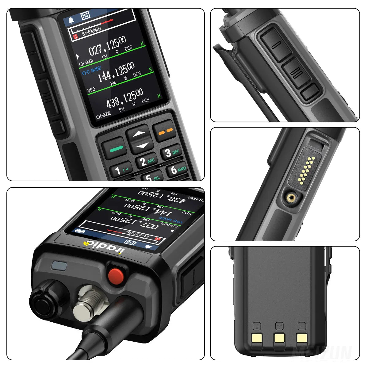 Walkie talkie met zaklamp en kompas