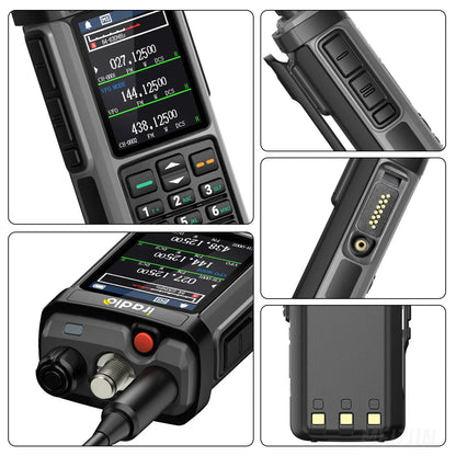 Walkie talkie met zaklamp en kompas