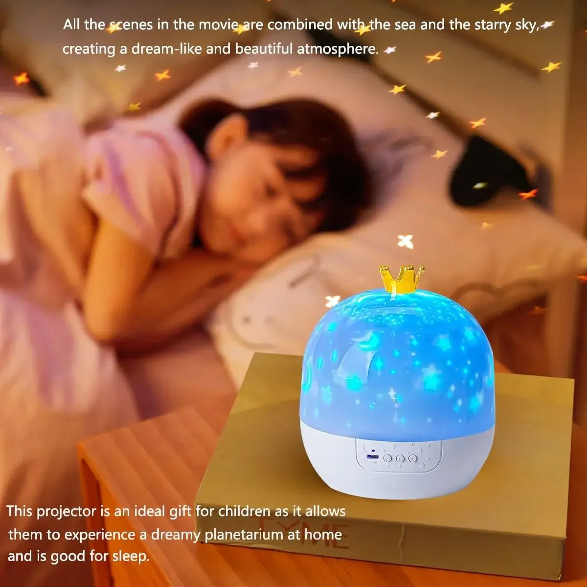 Projector lamp met sterren voor babykamer