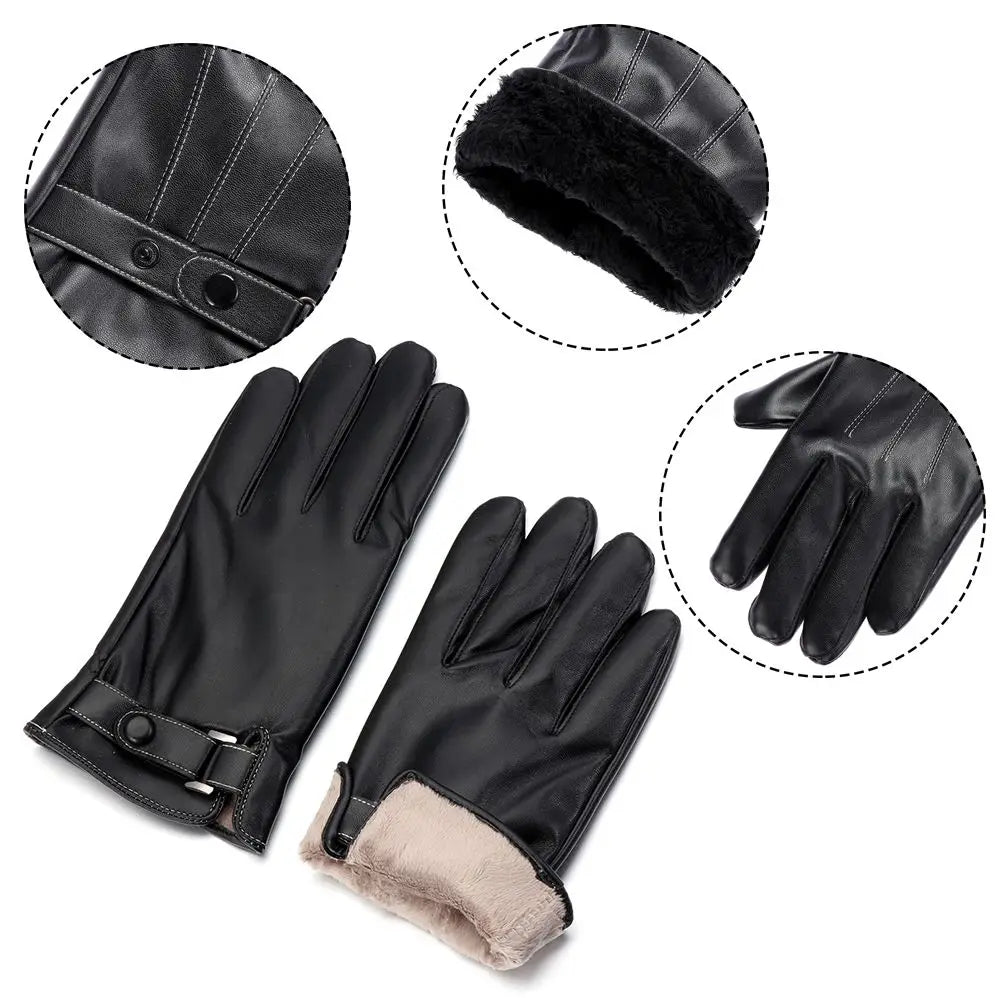Heren handschoenen in glad leer met klassieke afwerking