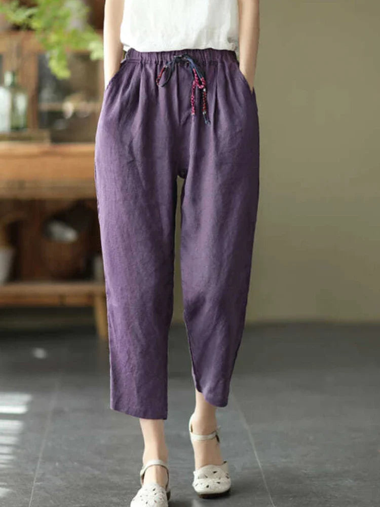 H&M linnen broek dames met rechte pijpen – Minimalistisch design