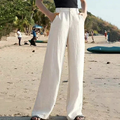 Linnen broeken dames met cropped lengte – Fris en luchtig