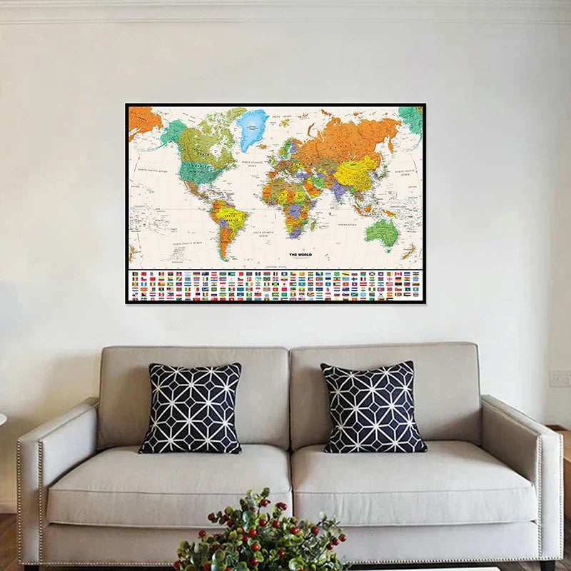 Wereldkaart als prikbord – Praktisch en decoratief