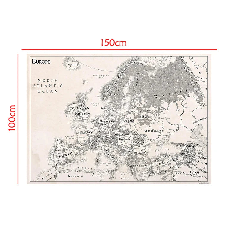Wereldkaart op meerdere doeken – Artistieke compositie