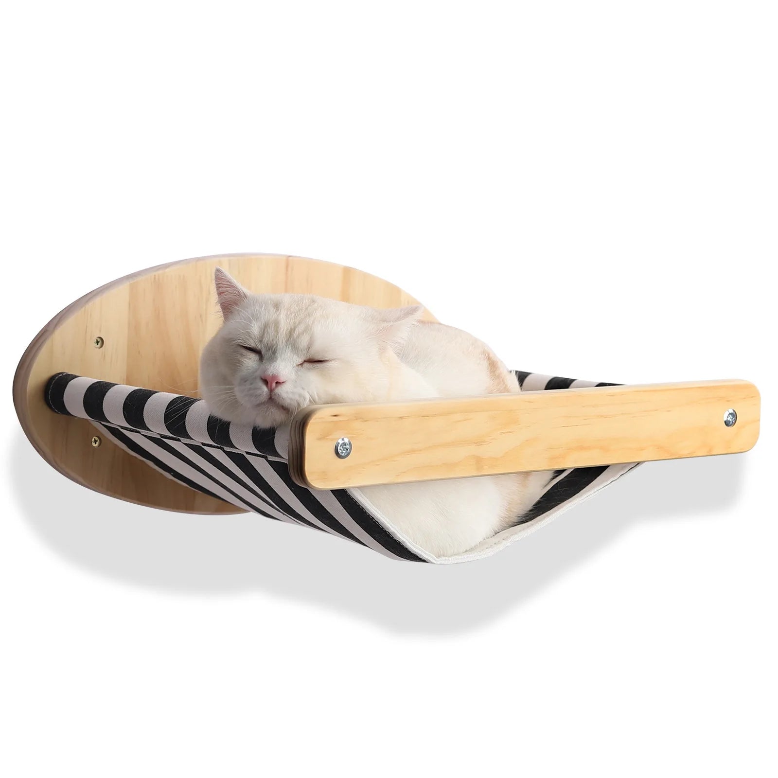 Houten kattenpaal met moderne vormen – Minimalistische charme