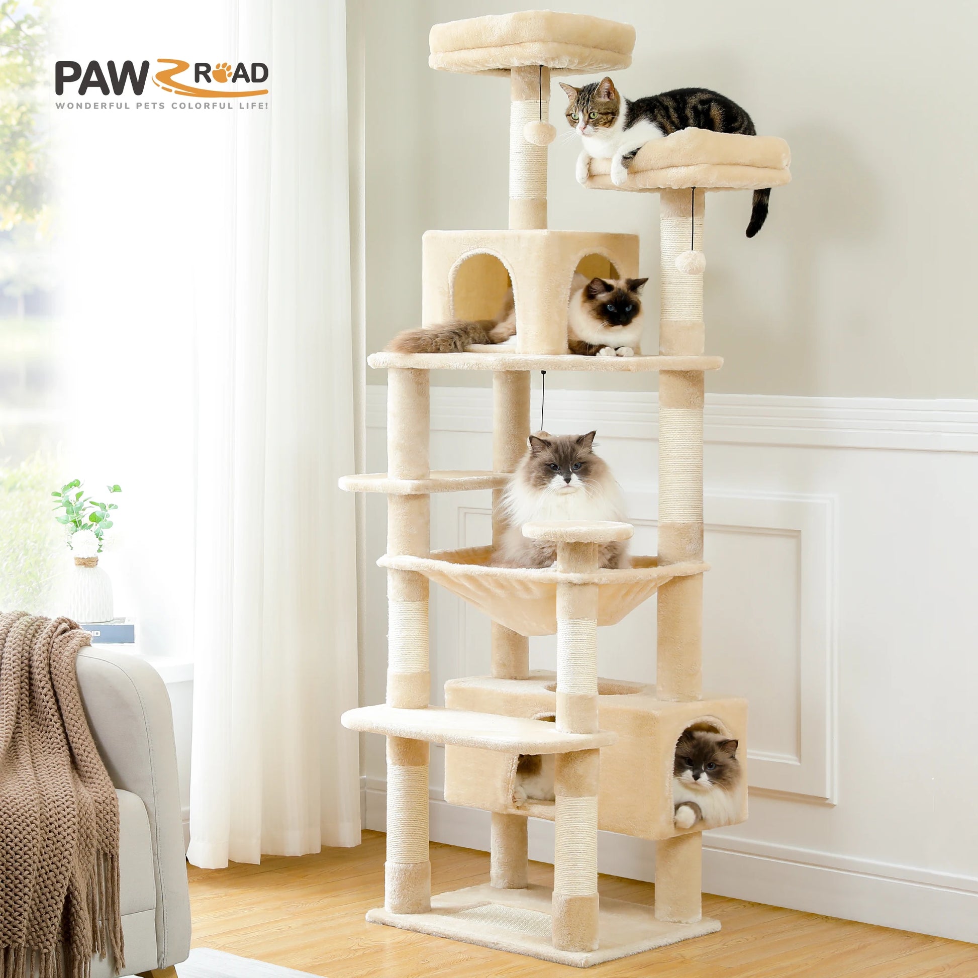 Kattenpaal met robuuste touwen – Sterk en slijtvast