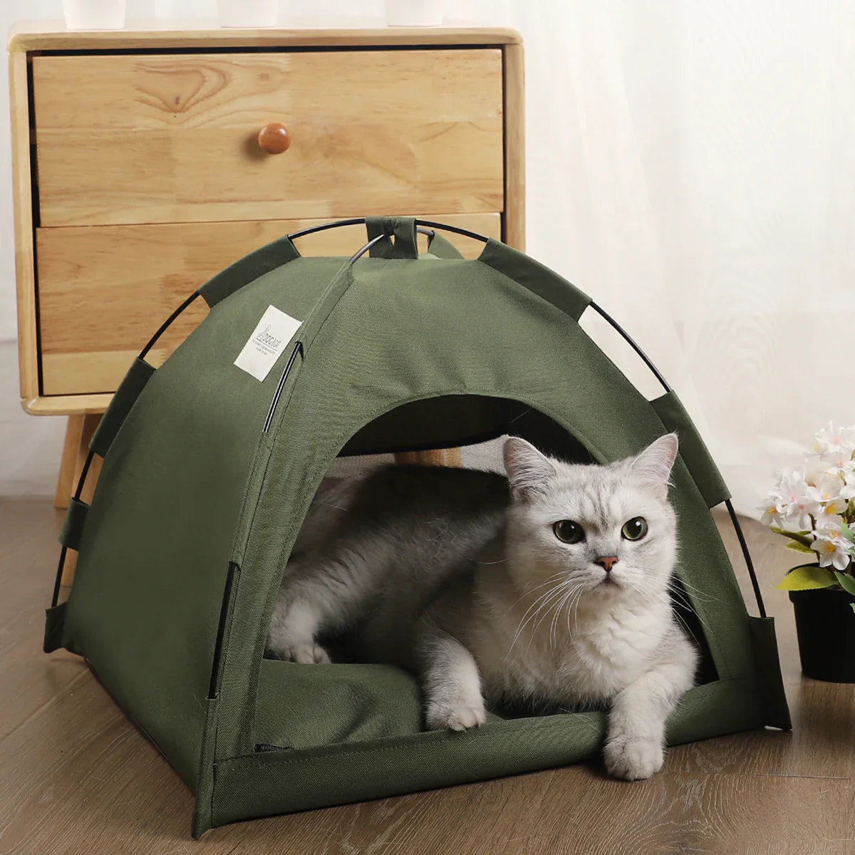 Luxe kattenmand met velvet bekleding – Voor verwende katten
