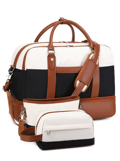 Trendy draagtas met rits en vakjes