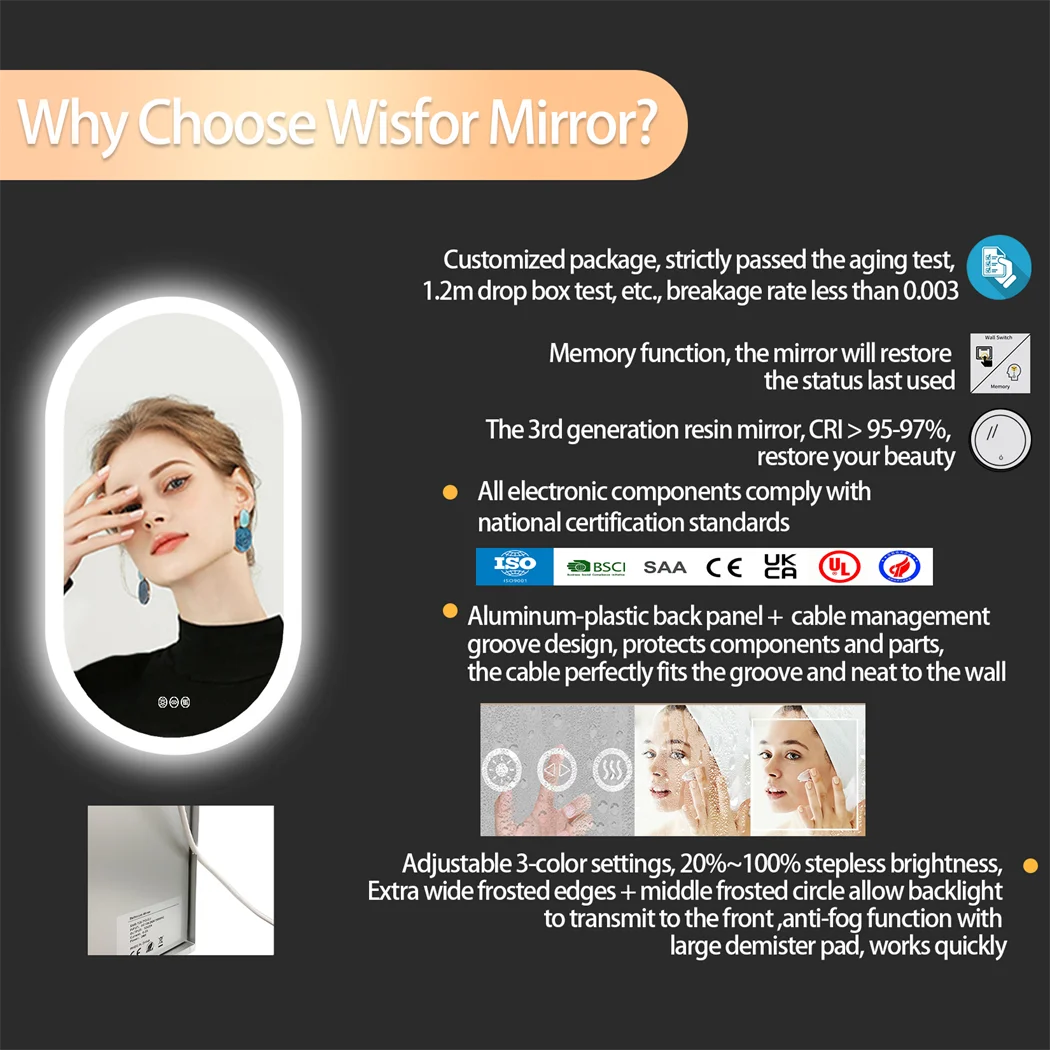 Make-up spiegel met sensor verlichting – Slim en energiezuinig