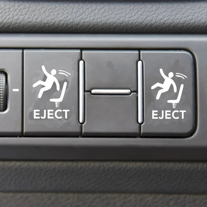 Auto stickers - Hilarische Eject-knop voor humor op de achterruit